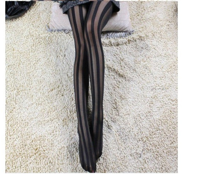 Bold striped thin stockings