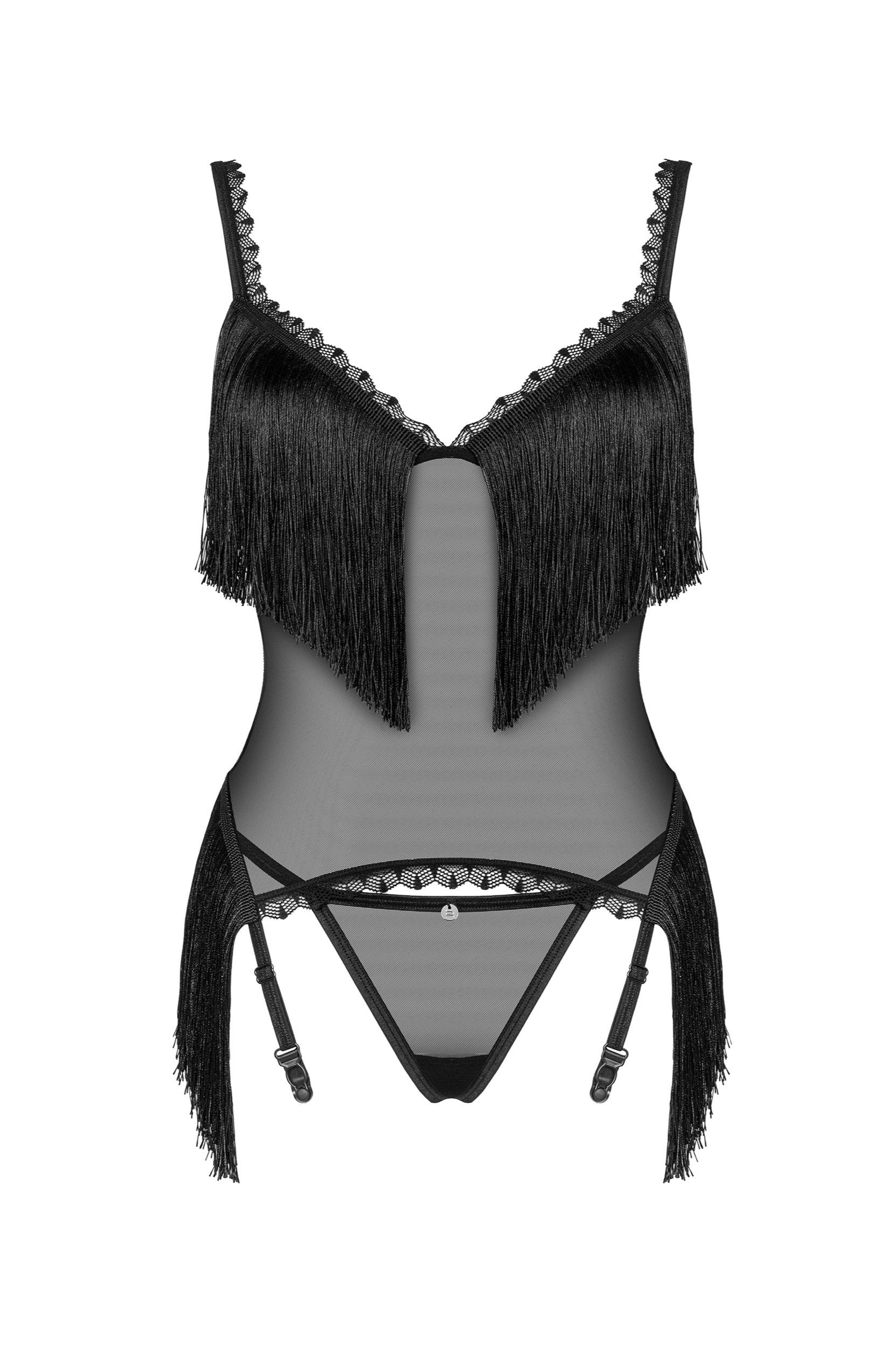 Black corset & thong set Sherila by Obsessive