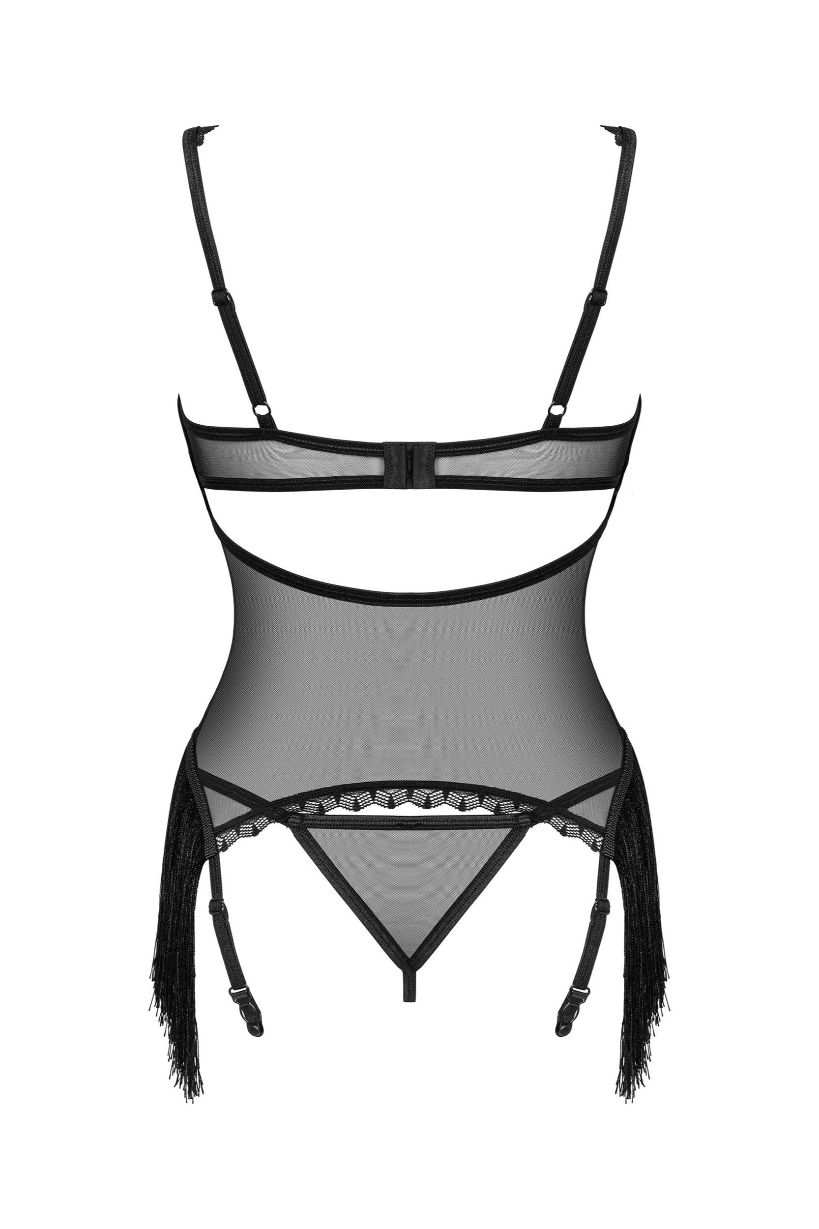 Black corset & thong set Sherila by Obsessive