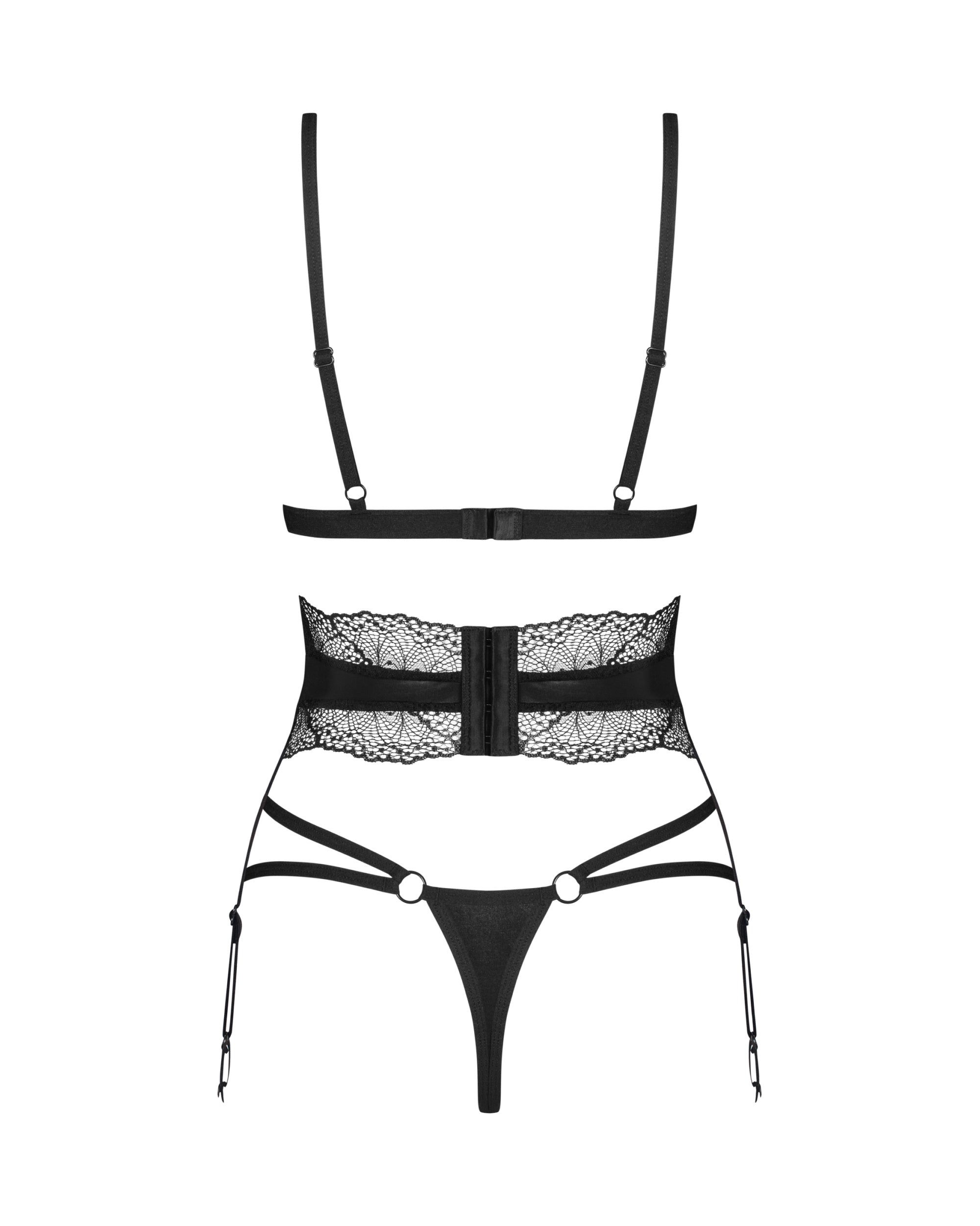 Black set with garter belt Lobellis by Obsessive