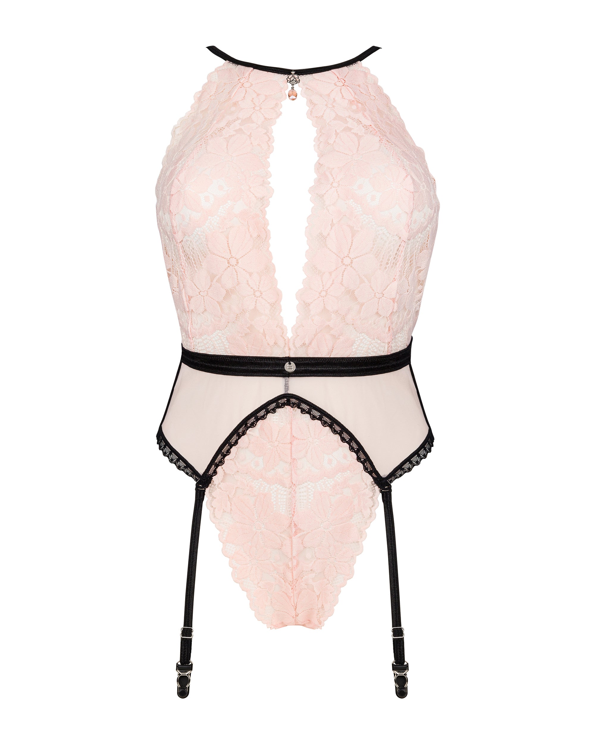 Lacy pink teddy Lilines by Obsessive