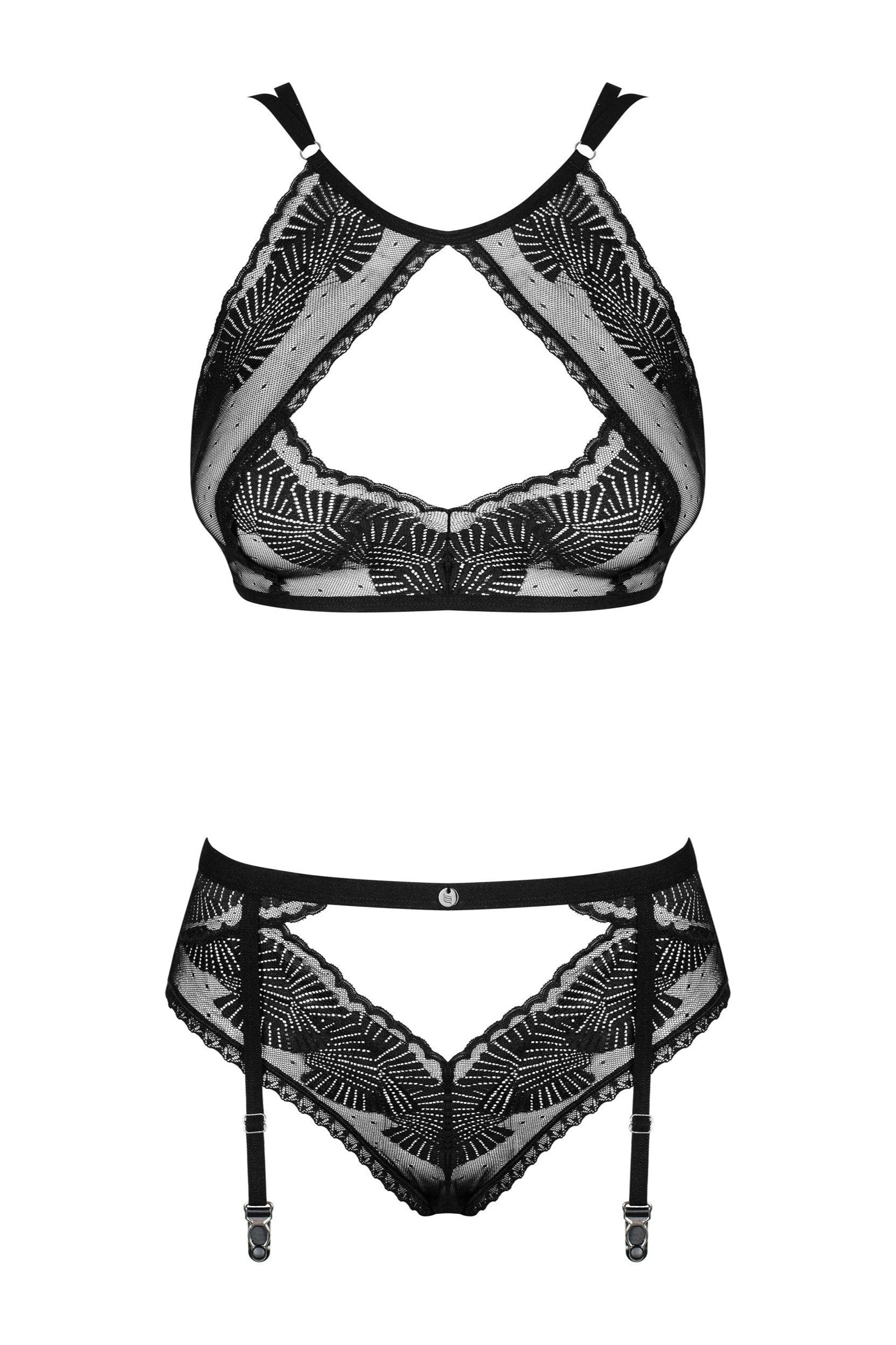 See-through set with garter belt Allastia by Obsessive