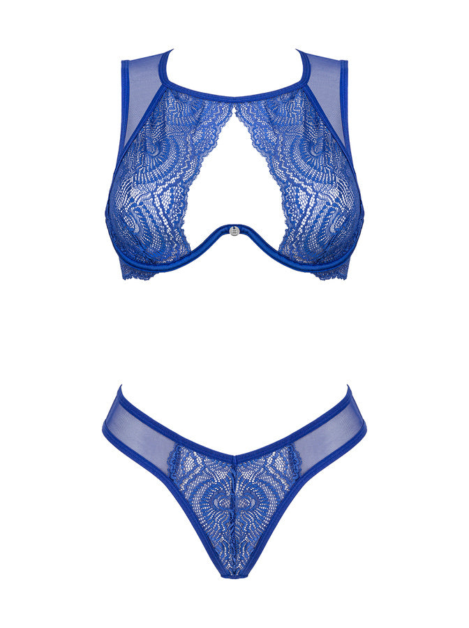 Blue bra and panties set Giselia by Obsessive